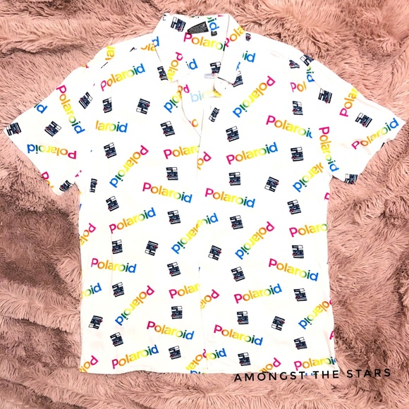 Polaroid Other - Polaroid Camera Logo Print White Button Down Shirt